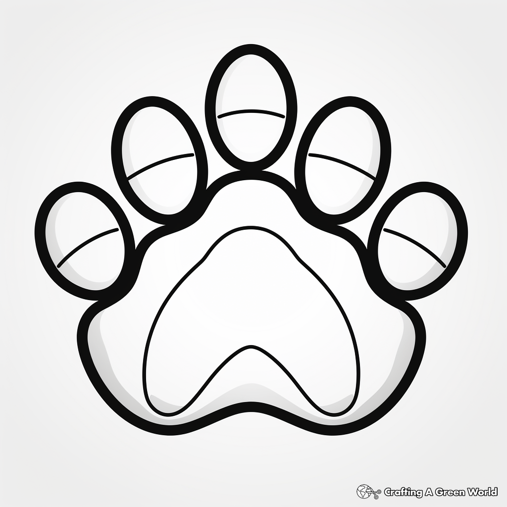 Simple Bear Paw Coloring Pages for Pre-Schoolers 1