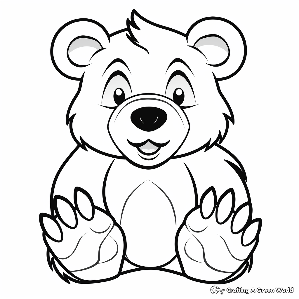 Simple Bear Paw Coloring Pages for Pre-Schoolers 3