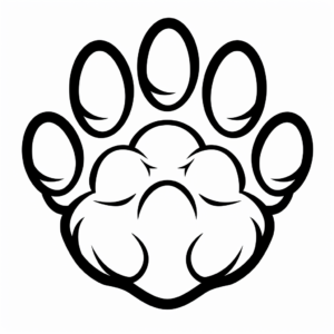 Simple Bear Paw Coloring Pages for Pre-Schoolers 4