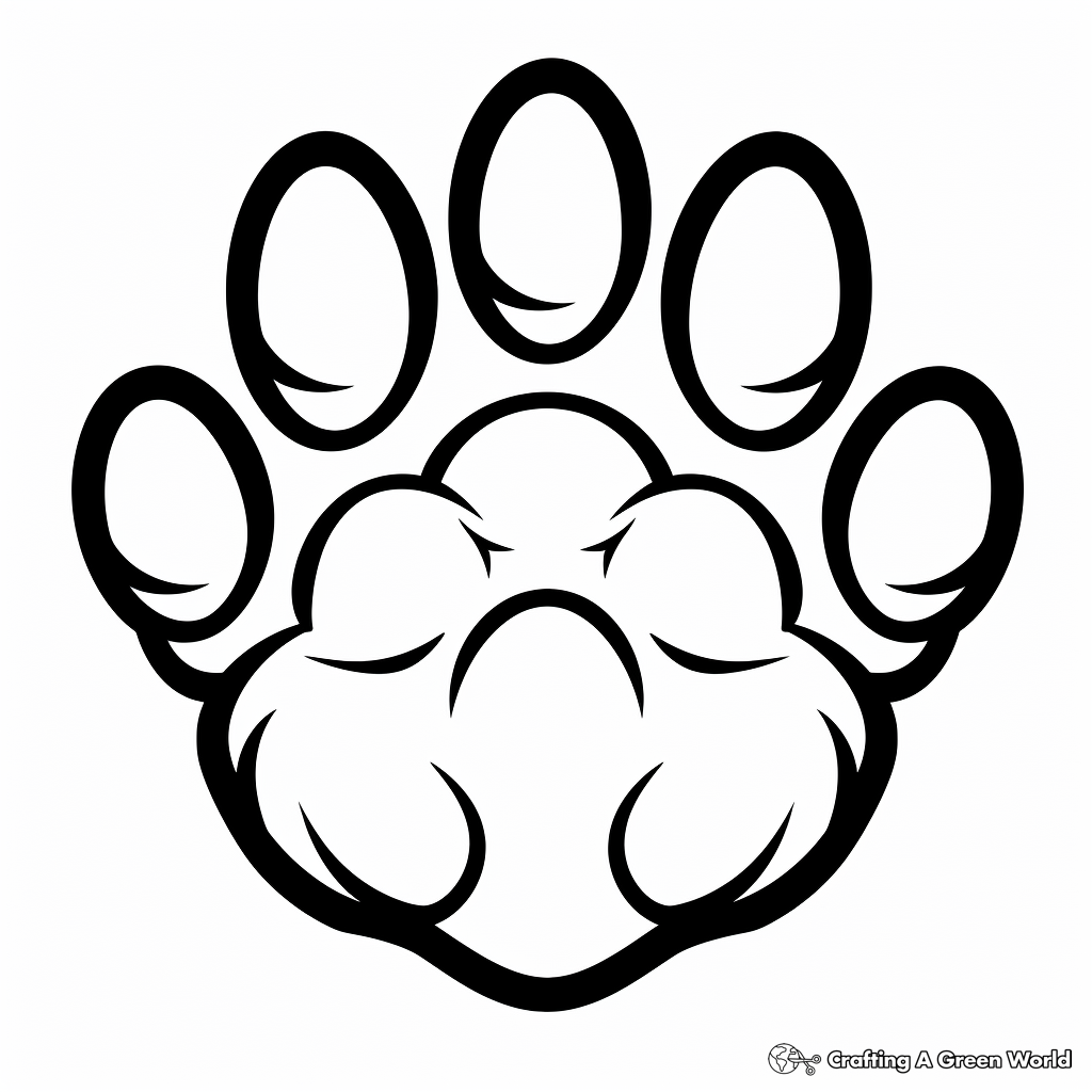 Simple Bear Paw Coloring Pages for Pre-Schoolers 4