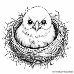 Simple Blue Jay Nest Coloring Page for Beginners 2