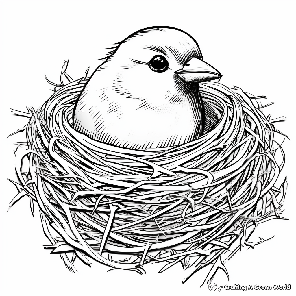 Simple Blue Jay Nest Coloring Page for Beginners 4