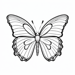 Simple Blue Morpho Butterfly Coloring Pages for Toddlers 3