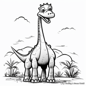Simple Brachiosaurus Coloring Pages for Preschoolers 1