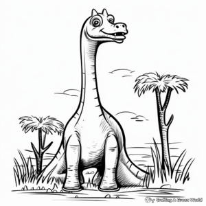 Simple Brachiosaurus Coloring Pages for Preschoolers 2