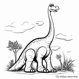 Simple Brachiosaurus Coloring Pages for Preschoolers 4