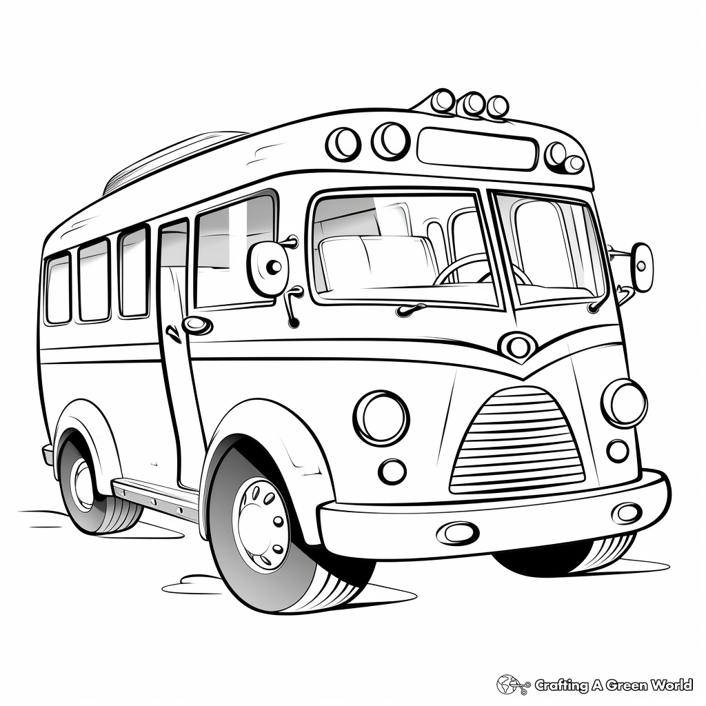 Simple Bus Coloring Pages for Toddlers 2