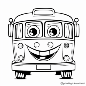 Simple Bus Coloring Pages for Toddlers 3