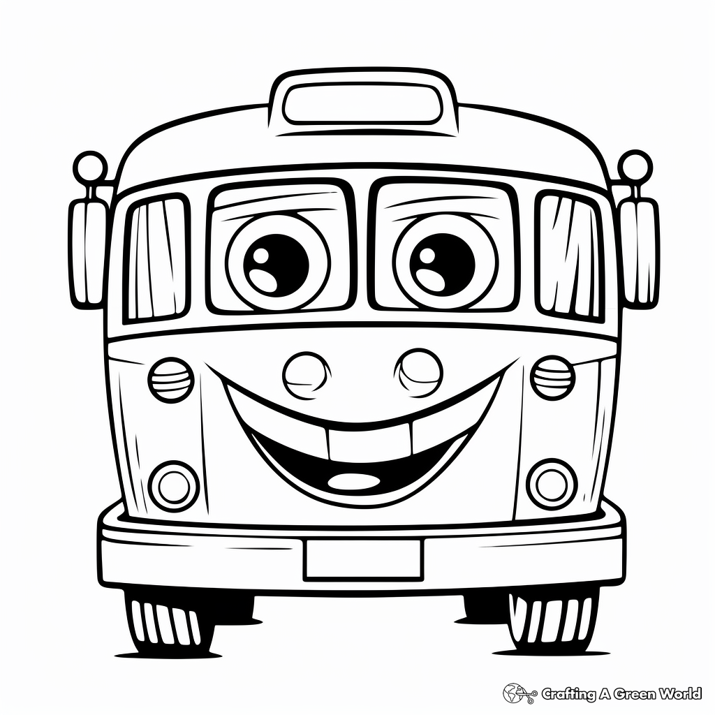 Simple Bus Coloring Pages for Toddlers 3
