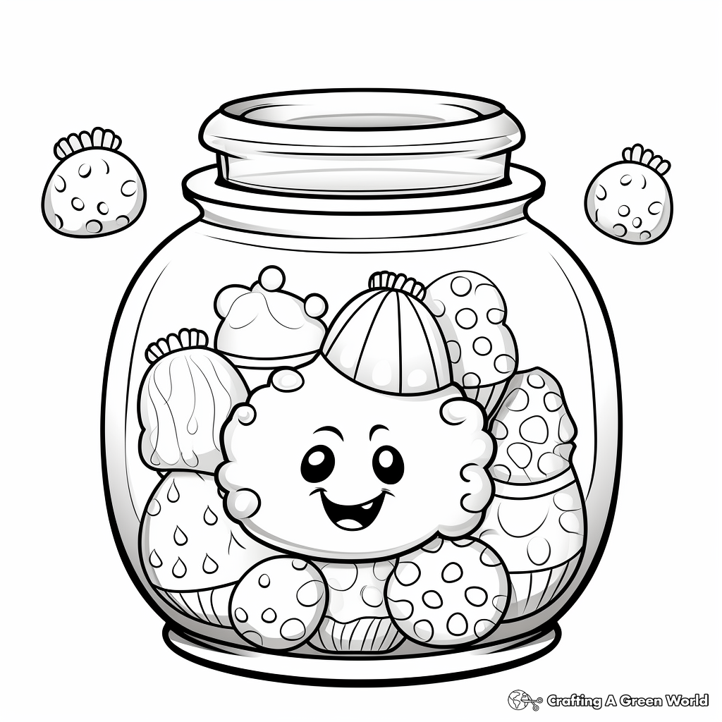 Simple Candy Jar Coloring Pages for Children 1