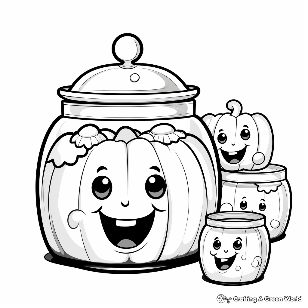 Simple Candy Jar Coloring Pages for Children 2