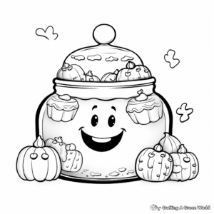 Simple Candy Jar Coloring Pages for Children 3