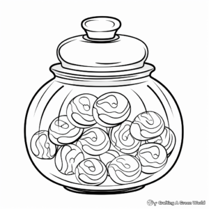 Simple Candy Jar Coloring Pages for Children 4