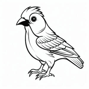 Simple Cardinal Coloring Sheets for Beginners 3