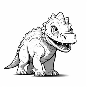 Simple Carnotaurus Coloring Sheets for Kids 2
