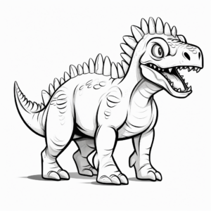 Simple Carnotaurus Coloring Sheets for Kids 3