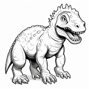 Simple Carnotaurus Coloring Sheets for Kids 4
