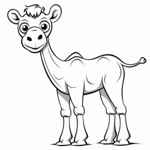 Simple Cartoon Camel Coloring Pages for Kids 1