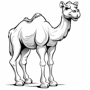 Simple Cartoon Camel Coloring Pages for Kids 2