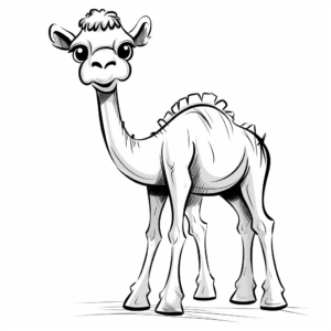 Simple Cartoon Camel Coloring Pages for Kids 3