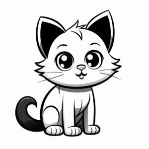 Simple Cat Kid Coloring Pages for Beginners 1