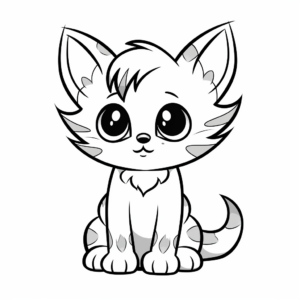 Simple Cat Kid Coloring Pages for Beginners 4