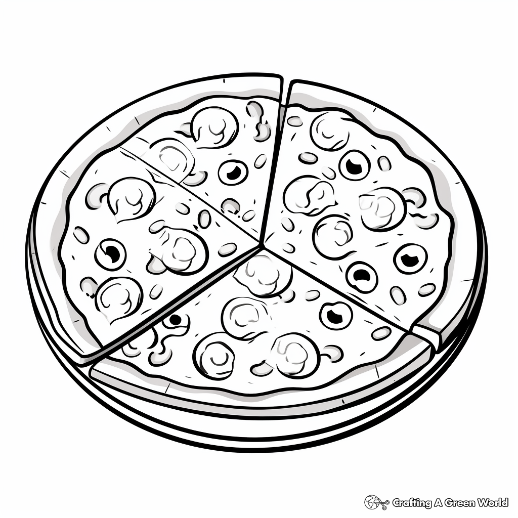 Simple Cheese Pizza Coloring Pages for Beginners 1