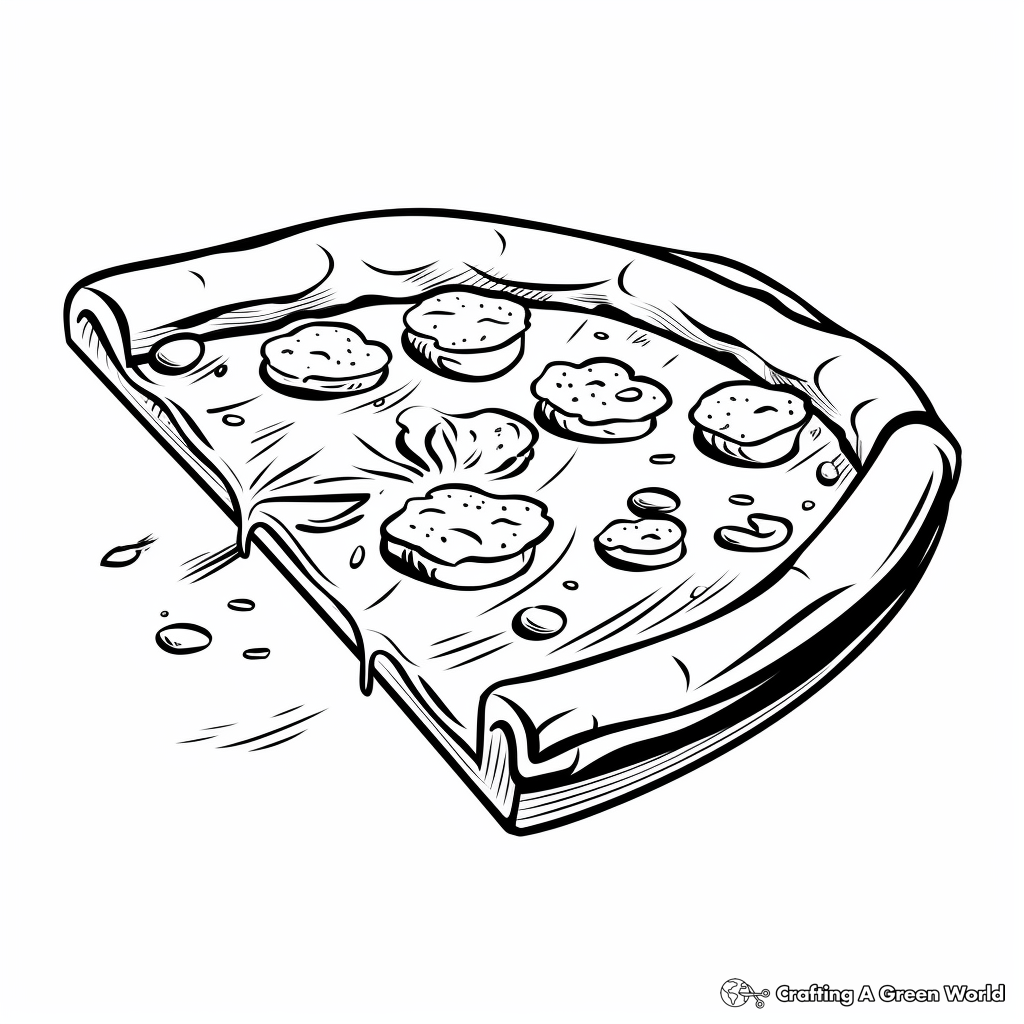 Simple Cheese Pizza Coloring Pages for Beginners 3