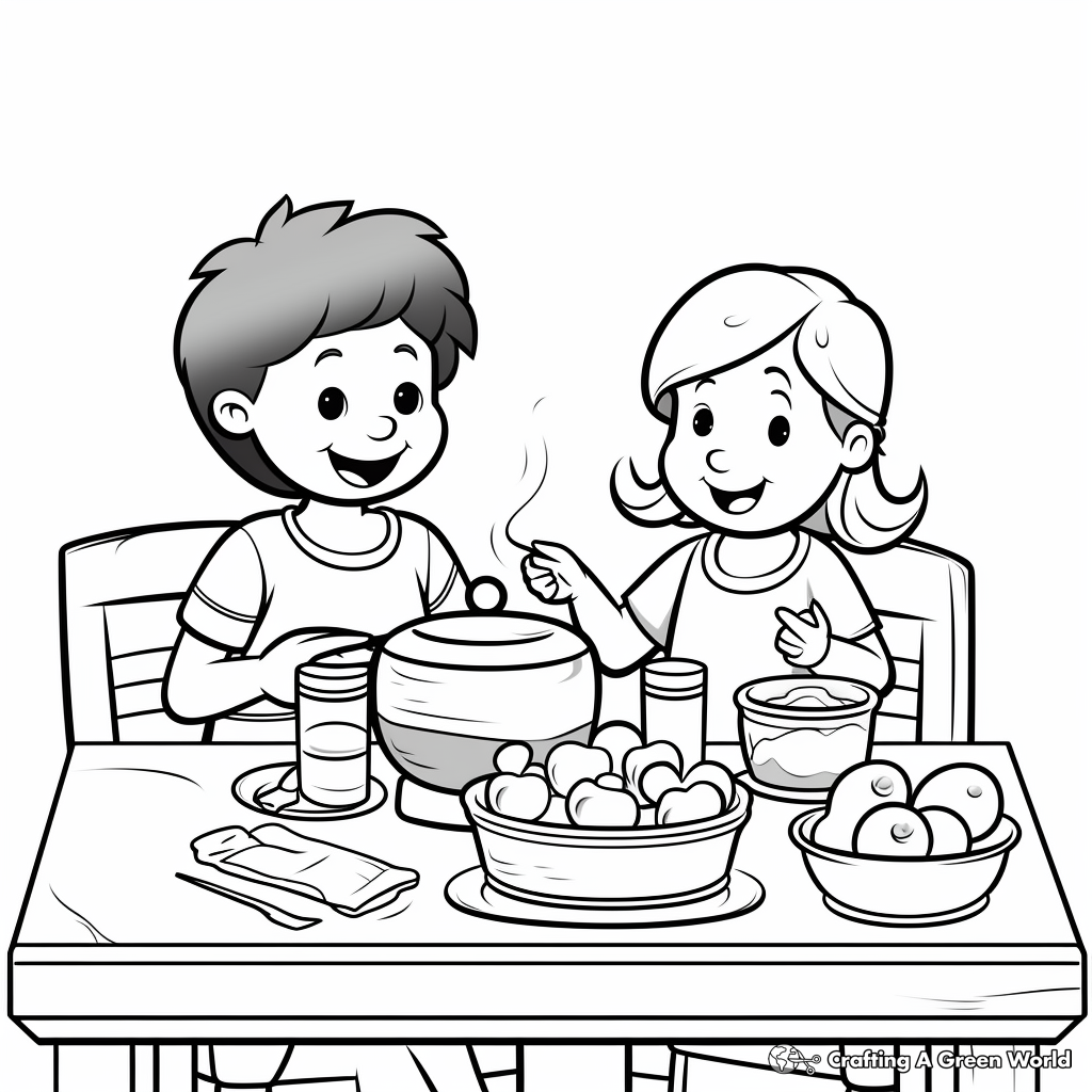 Simple Coloring Pages of Kindergarten Meals 3