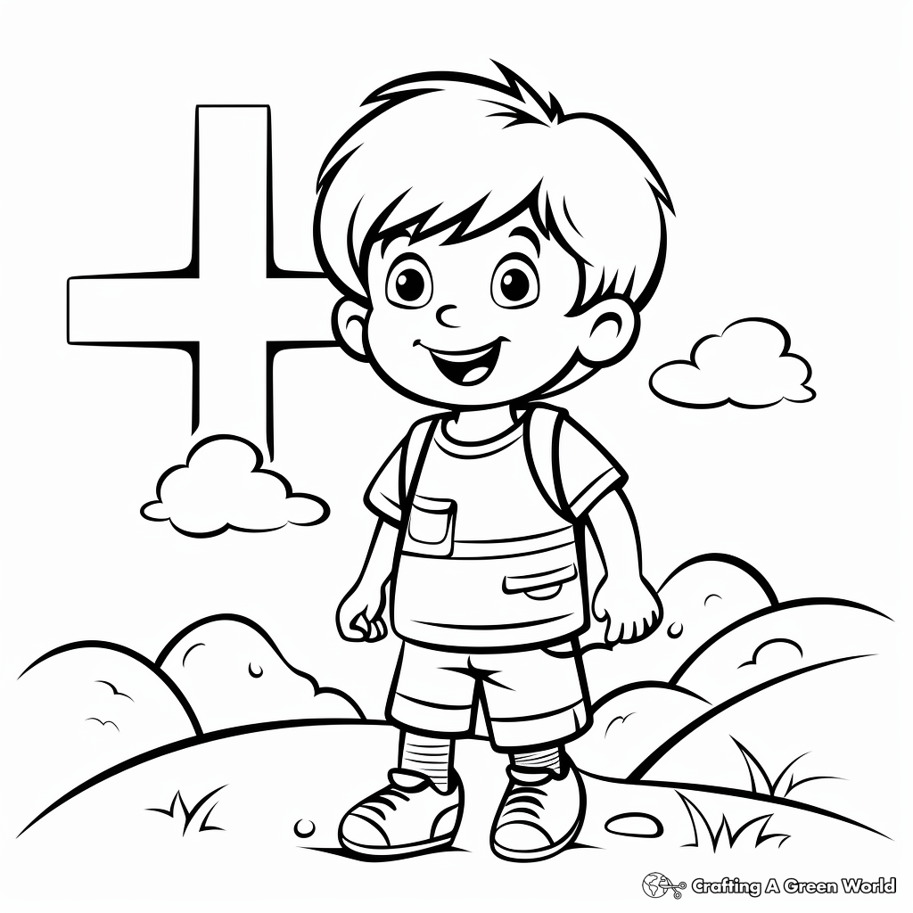 Simple Cross Coloring Pages for Children 1