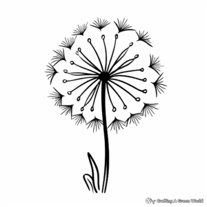 Simple Dandelion Flower Coloring Pages for Kids 3
