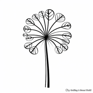 Simple Dandelion Flower Coloring Pages for Kids 4