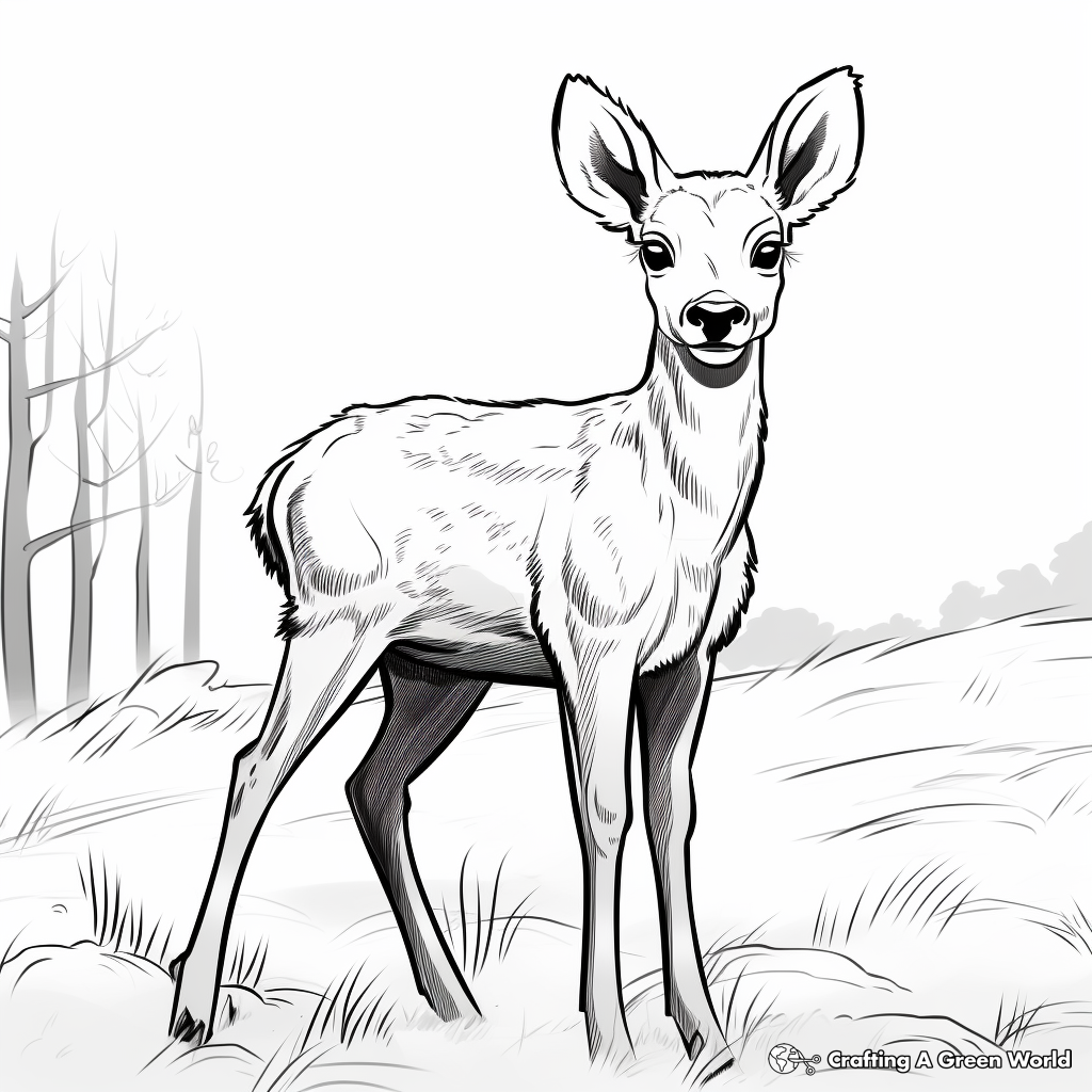 Simple Deer Coloring Pages for Kids 2