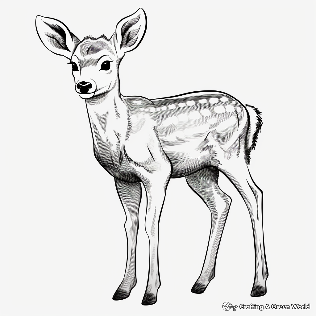 Simple Deer Coloring Pages for Kids 4