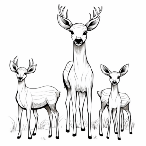 Simple Deer Family Coloring Pages 4