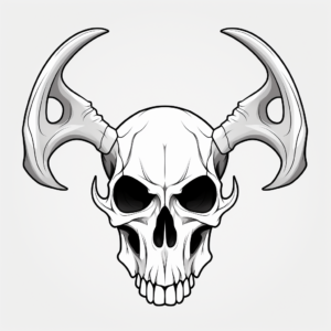 Simple Deer Skull Coloring Pages for Kids 1