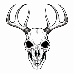 Simple Deer Skull Coloring Pages for Kids 3