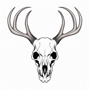 Simple Deer Skull Coloring Pages for Kids 4