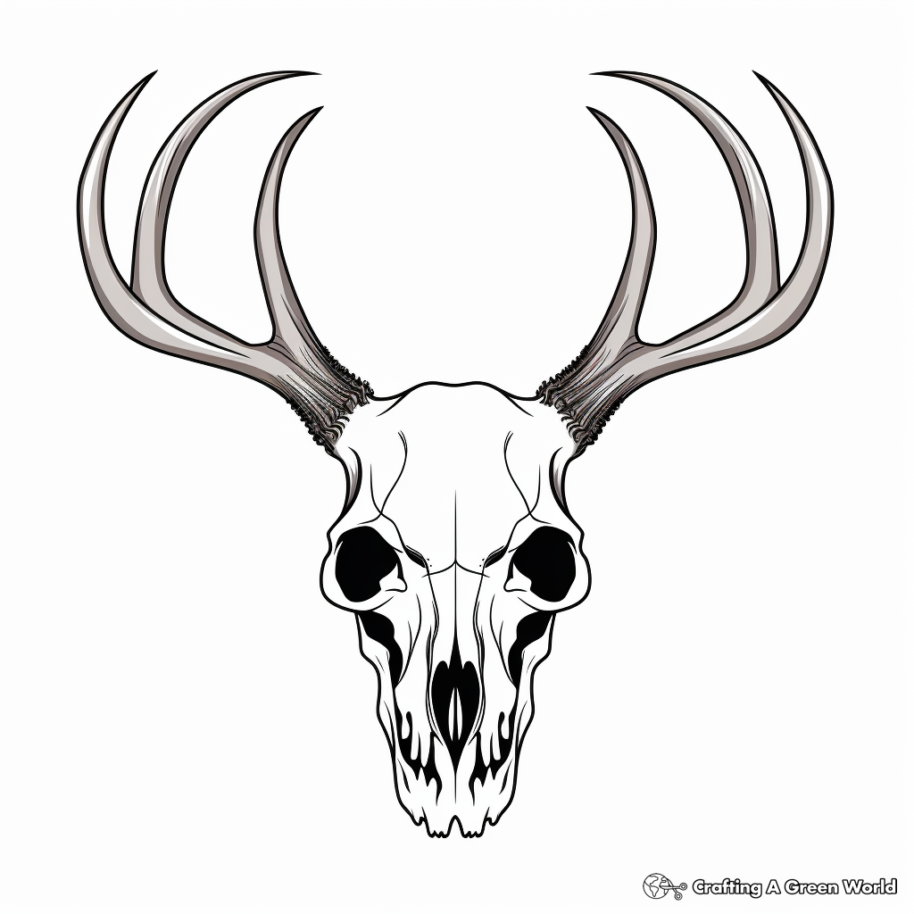 Simple Deer Skull Coloring Pages for Kids 4