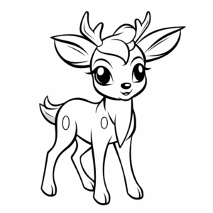 Simple Deerling Outline Coloring Pages For Toddlers 2