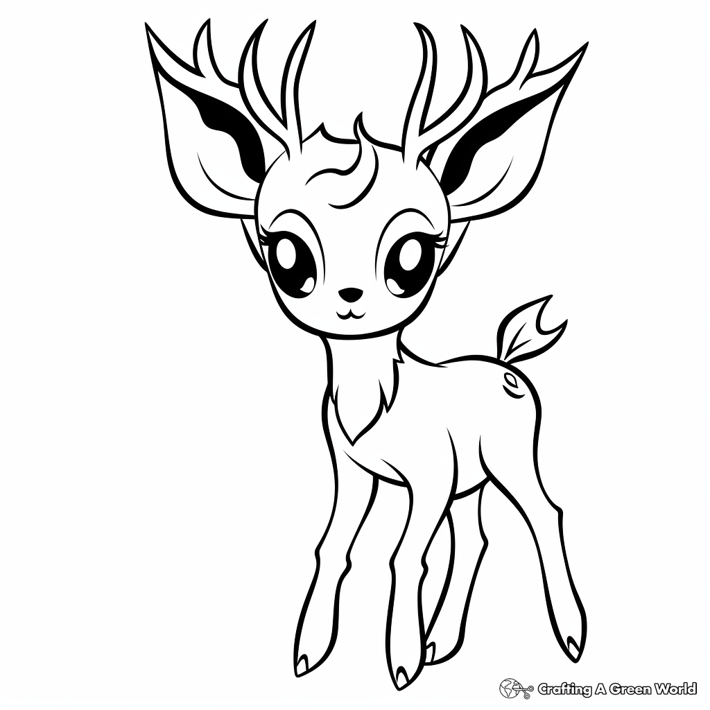 Simple Deerling Outline Coloring Pages For Toddlers 3