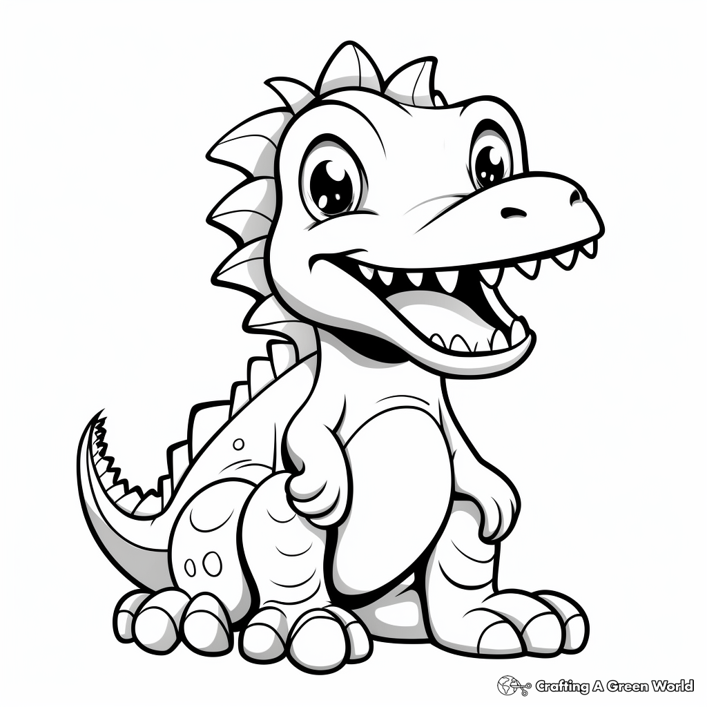 Simple Dinosaur Coloring Pages for Kids 4