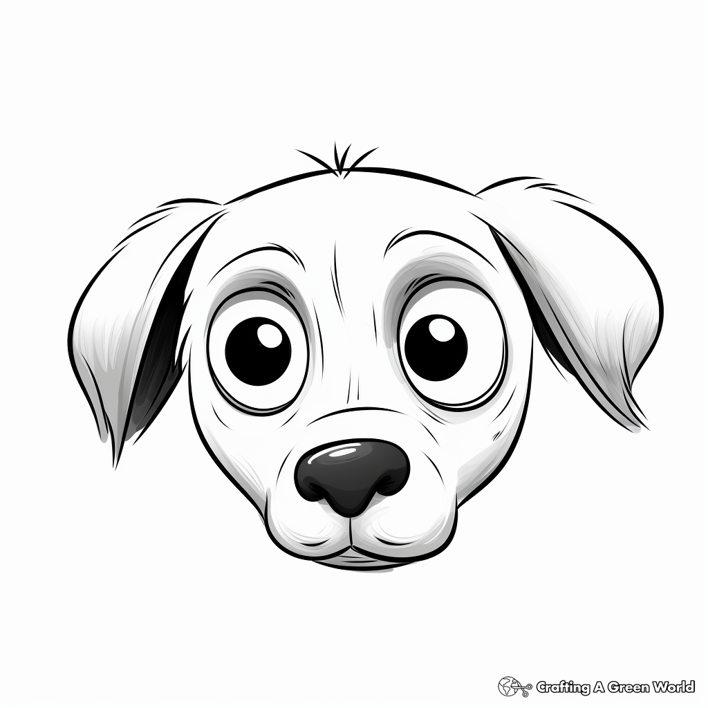 Simple Dog Eye Coloring Pages for Children 1