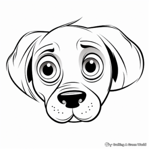Simple Dog Eye Coloring Pages for Children 2