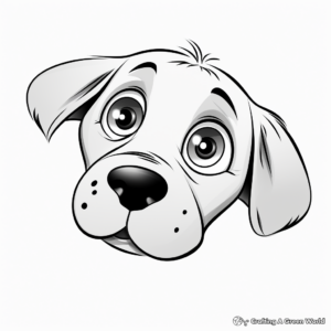 Simple Dog Eye Coloring Pages for Children 3