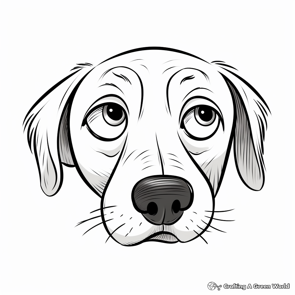 Simple Dog Eye Coloring Pages for Children 4