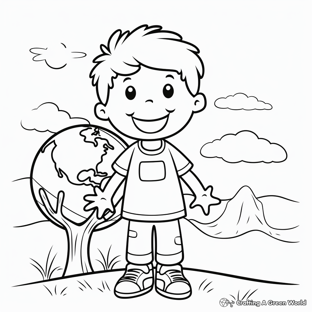 Simple Earth Day Coloring Pages for Kids 2