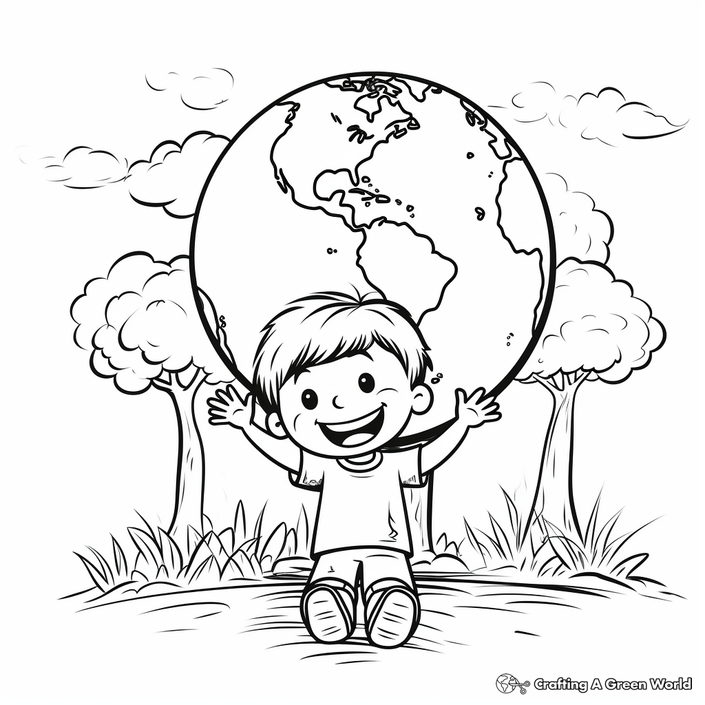 Simple Earth Day Coloring Pages for Kids 3