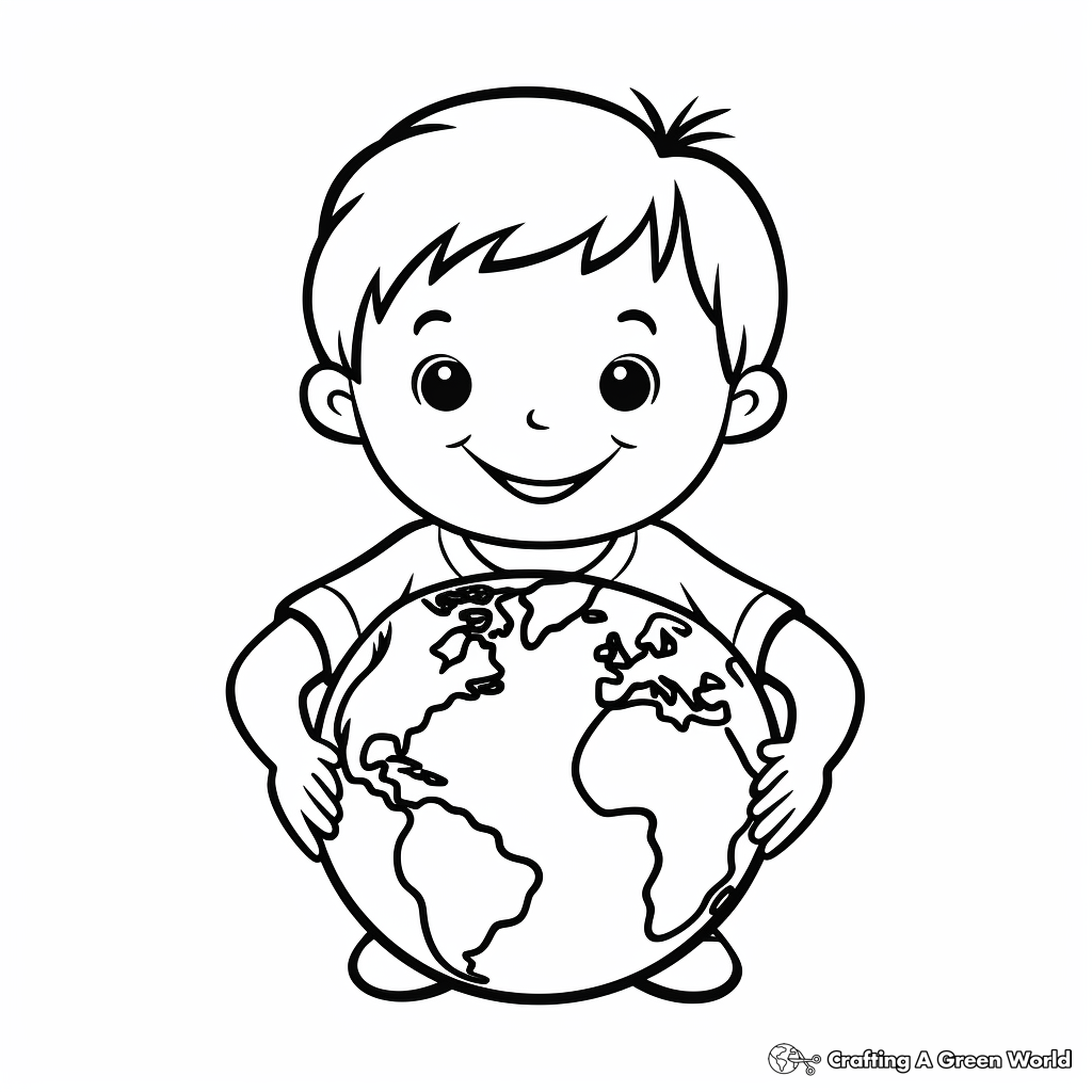 Simple Earth Day Coloring Pages for Kids 4