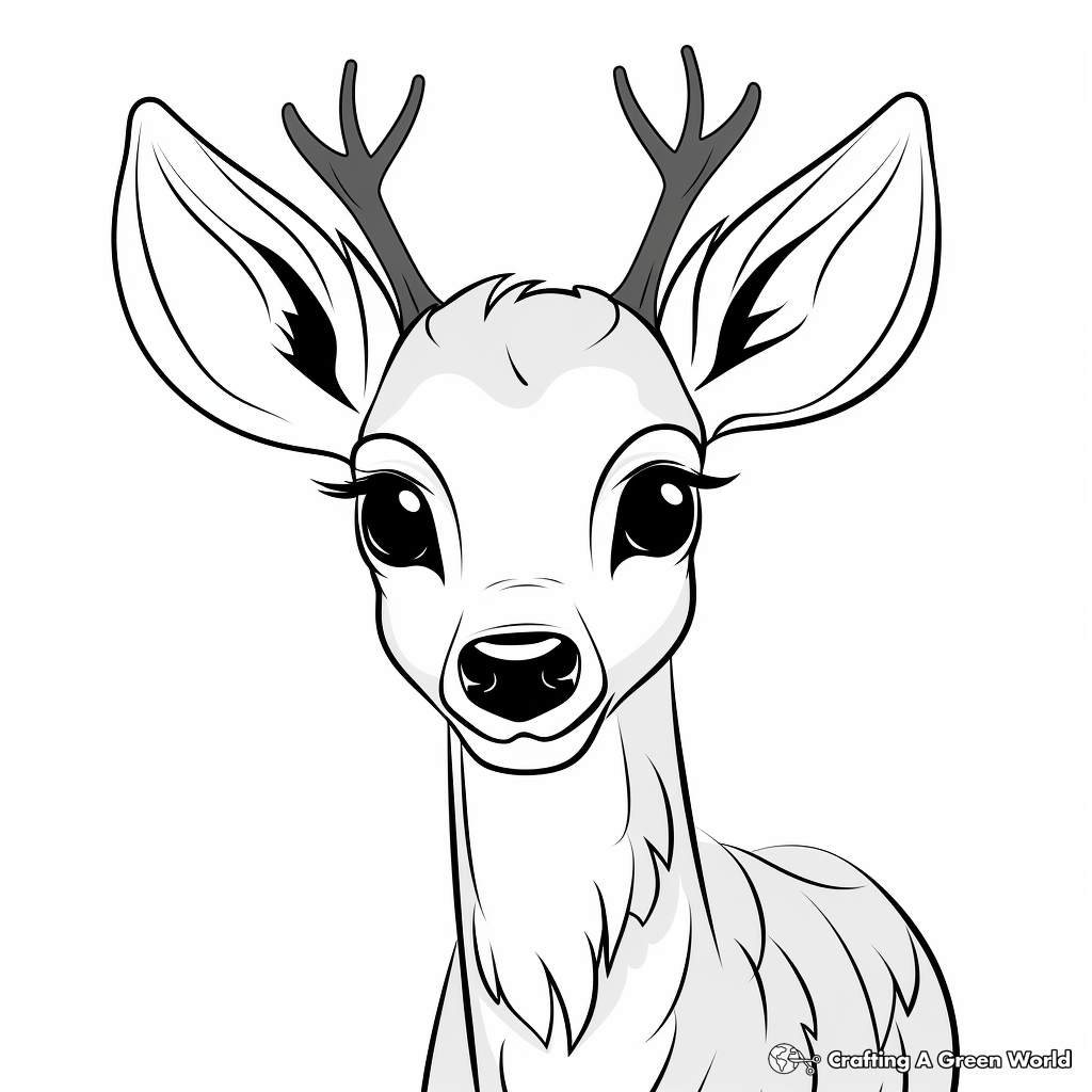 Simple Fawn Head Coloring Pages for Kids 2